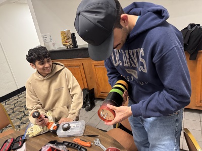 Team working on rocket